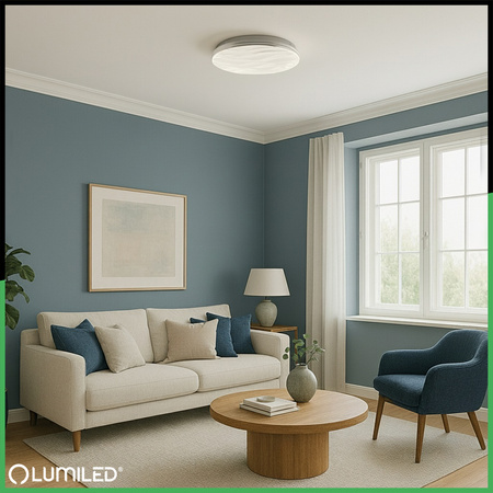 Plafond LED světlo pro povrchovou montáž VIRTUS2 48W IP44 CCT White Round 38cm + LUMILED PILOT