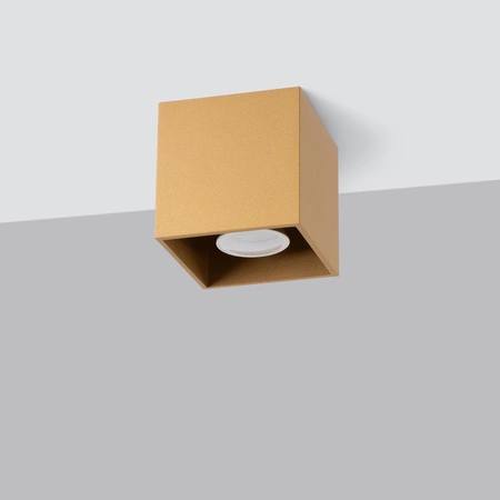 QUAD 1 Spot GU10 Gold Minimalistické stropní svítidlo SOLLUX pro povrchovou montáž