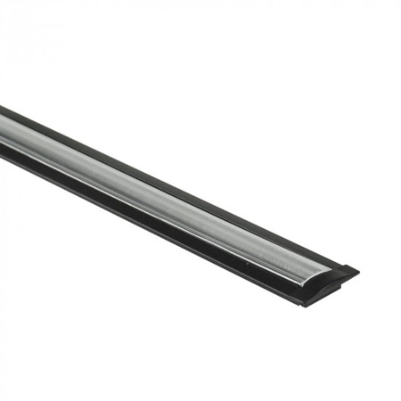 Zapuštěný hliníkový LED profil pod omítku černý 2m s průhledným difuzorem pro LED pásky + krytky P Ecolight series