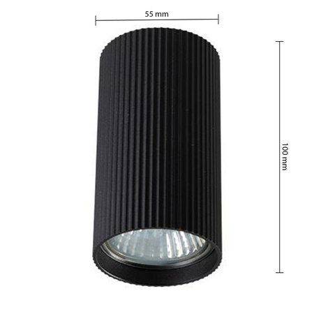 Halogenový reflektorový bodový reflektor GU10 s povrchovou montáží, kulatý, černý, Lucerno Masterled