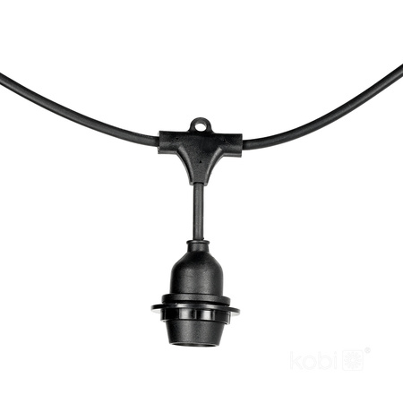 Venkovní zahradní světelný řetěz 5x E27 černý IP44 5m Kréta Kobi