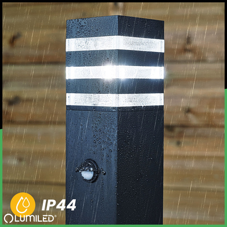 Venkovní zahradní lampa E27, LED snímač pohybu sloupek 80cm TAXUS 2 LUMILED