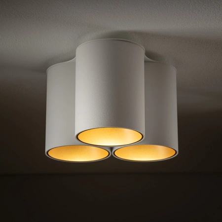 EYE TONE III Plafondová lampa 7666 Nowodvorski Bílo-zlatá 3xGU10 Stropní bodové svítidlo Moderní