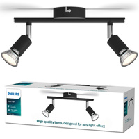 Stropní svítidlo LIMBALI 2x GU10 Nástěnné svítidlo Reflektor pohyblivý černý PHILIPS