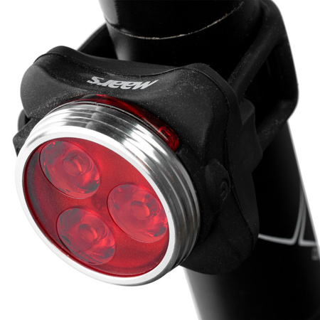 Svítilna na kolo ZADNÍ MS B301 3x LED 4 režimy svícení
