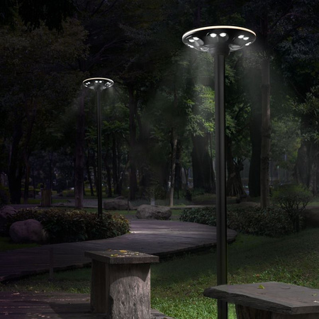 LED pouliční solární zahradní lampa s čidlem pohybu 15W 1400lm 3000K-5000K CCT černá VL-GLSO-1254-S Videx