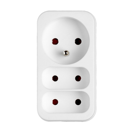 Rozdělovač elektrické sítě 2x Euro 2P + 1x 2P+0 Zloděj 3 zásuvky VAYOX