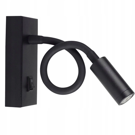 Noční světlo LED pro čtení s povrchovou montáží 3,3 W 145 lm 3000K teplá 30° černá Tonil Kanlux