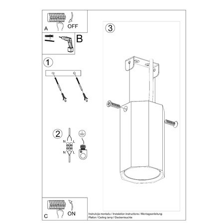Svítidlo pro povrchovou montáž ZEKE GU10 Halogen Spot Tuba Dřevěné SOLLUX