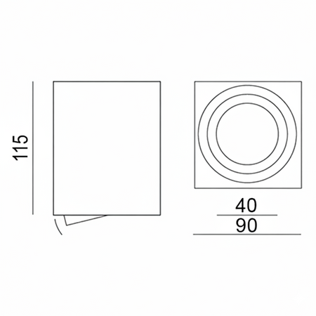 Povrchové Halogenové svítidlo GU10, SPOT TUBA 115mm Nastavitelná Čtvercová Bílá AMAT-L LUMILED
