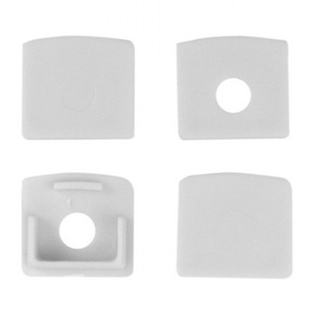 Hliníkový LED profil pro sádrokarton REGIPS Podprofil pro dlaždice bílý 2m s průhledným difuzorem pro LED pásky + koncovky GN Ecolight series