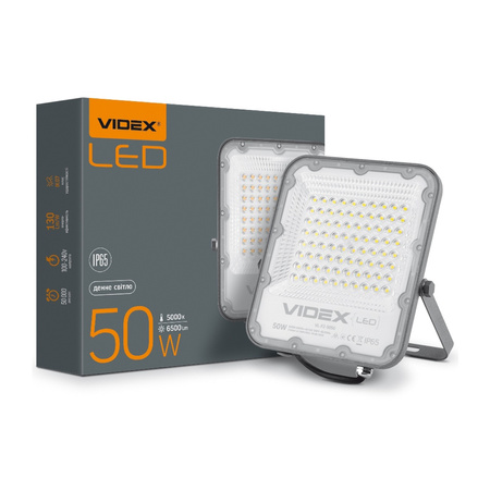 Reflektor LED Halogenový 50W 6500lm 5000K IP65 šedý VIDEX DAVIS