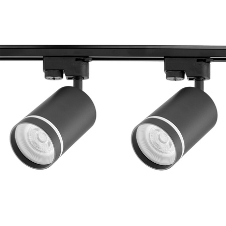 Sada osvětlovacích kolejnic 1m kolejnice + 2x GU10 černá LED kolejnice bodové světlo s ozdobným kroužkem