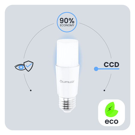 LED žárovka E27 Tubular T45 13W = 100W 1521lm 3000K Warm 200° LUMILED
