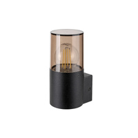 Zahradní lampa LED nástěnná lampa TEPLICE E27 IP44 kouřové stínidlo černé RABALUX