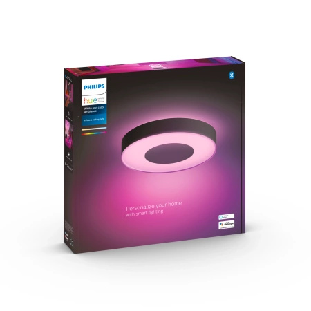 LED stropní svítidlo INFUSE L Black 52,5W CCT RGB PHILIPS HUE Bluetooth Zigbee