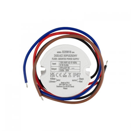 Vstupní napájecí zdroj FI60 pro LED pásky 20W 24V 0,83A Hermetický IP67 Ecolight