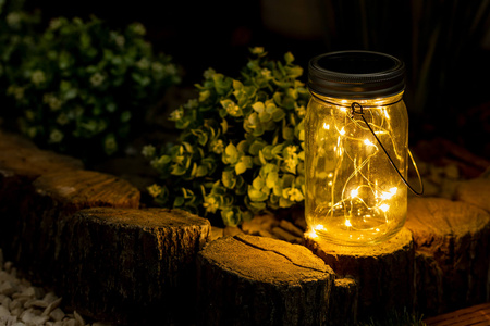 LED lucerna Solar Garden Jar Hanging Glass