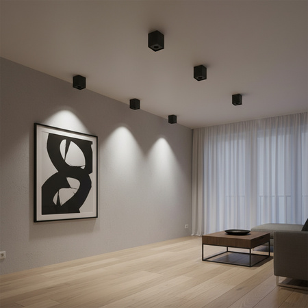 Stropní přisazené svítidlo Hadar Q1 1xGU10. pojízdné. hranaté. černé