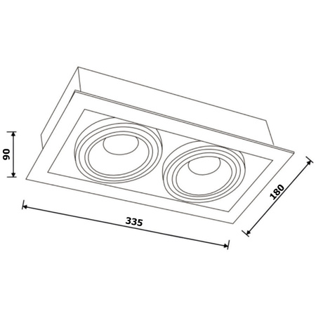 Halogenová Podhledové svítidlo 2x GU10, ES111 Nastavitelná Obdélník Bílá CANIS LUMILED