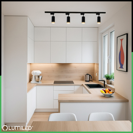 Černá jednofázová hliníková přípojnice pro reflektory 200cm LUMILED