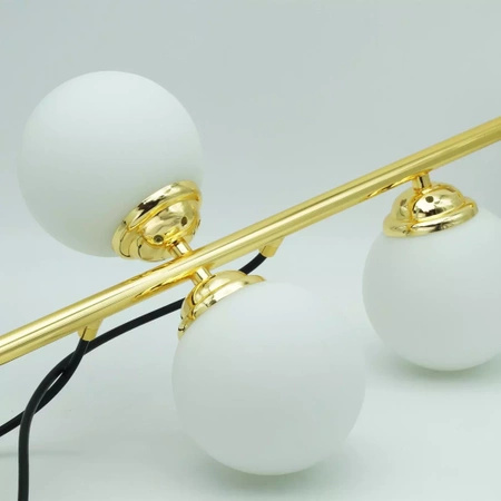 Stropní závěsné svítidlo 6xE27 GOLD PALLE Skleněná lustrová stínidla