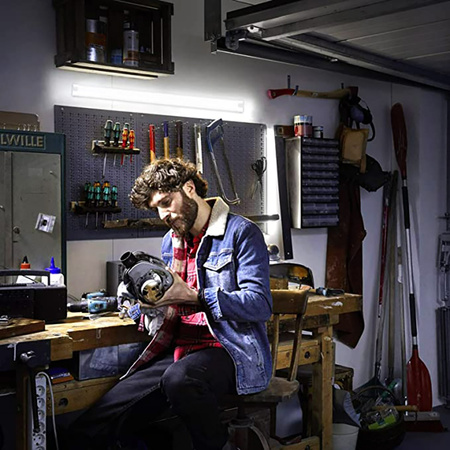 4x LED Panel Svítidlo Povrchová Montáž Černý 30cm 9W 6500K Studená Barva