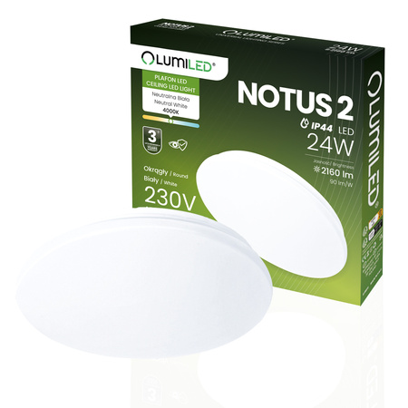 LED stropní plafon 24W NOTUS 2 Round IP44 38 cm LUMILED