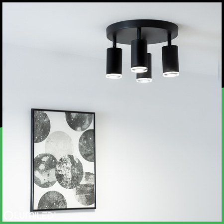 Stropní bodové svítidlo GU10 IP44 ADERO Black Lumiled LED Spot Reflector