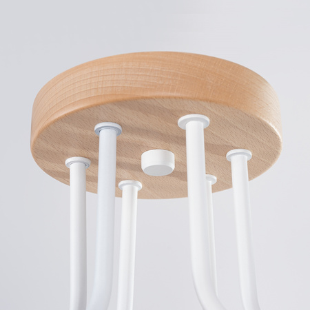 Stropní lustr 6x E27 Přírodní dřevo Bílý Timbo Peach Puff SL.1666 Sollux