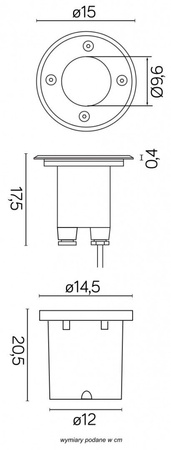 In-Ground Fixture Mix 5725 C Kulatý GU10 IP67 Su-Ma