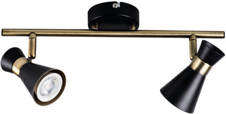MILENO Svítidlo stropní lampy 2x GU10 Black Gold 37cm Kanlux