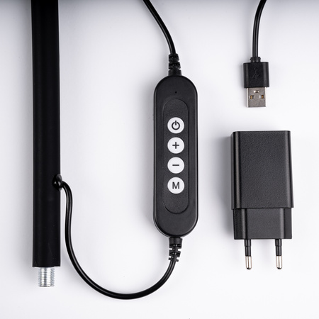 LED 14W CCT stmívatelná stojací lampa s nastavitelnou výškou LONGA 2 černá LUMILED