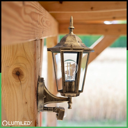 Zahradní nástěnná lampa snímač pohybu, E27 lucerna BELLIS LUMILED