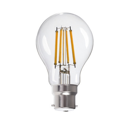 LED žárovka B22 Edison A60 7W = 60W 810lm 2700K teplá bílá Clear XLED Filament Kanlux