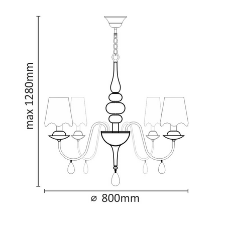 FABRIZIA Lustrové závěsné stropní svítidlo 6xE14 120cm - GOLDLUX (Polux)