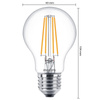 3x LED žárovka E27 A60 8,5W = 75W 1055lm 2700K teplá bílá Filament PHILIPS