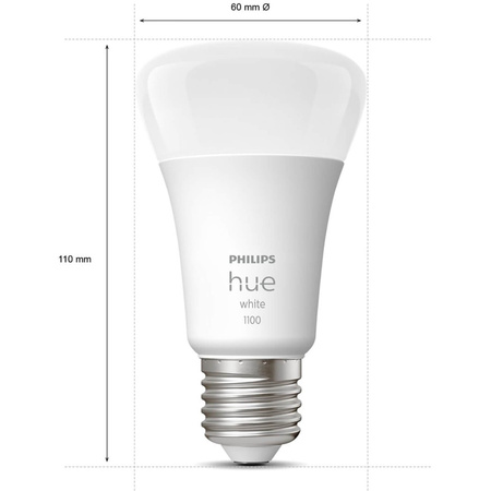 3PAK LED žárovka E27 A60 9,5W 2700K Warm PHILIPS HUE White Bluetooth Zigbee + Hue Bridge + stmívač