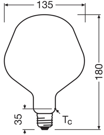 Dekorativní LED žárovka G135Kula E27 7,3W = 60W 806lm 2700K teplá bílá 320° Dimmable Vintage 1906 Osram