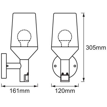 Nástěnné svítidlo E27 fasádní nástěnné svítidlo Endura CALICE WALL LEDVANCE Motion Sensor