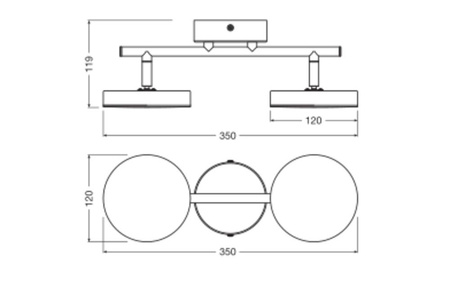 LED stropní nástěnné svítidlo pro povrchovou montáž 10,5 W 560lm CCT Dekorativní černý bodový měsíc Ledvance