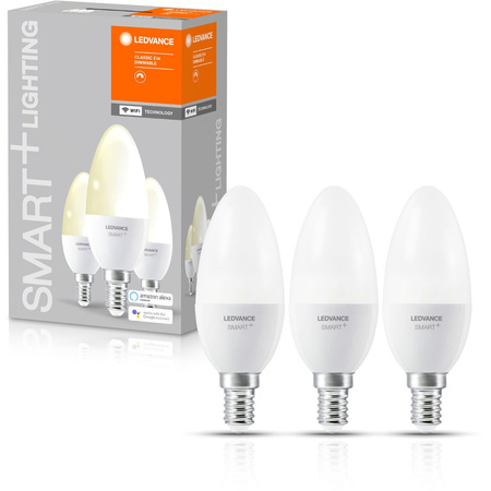 3x LED žárovka E14 B35 5W 470lm 2700K Teplá bílá LEDVANCE SMART+ WiFi Stmívatelné