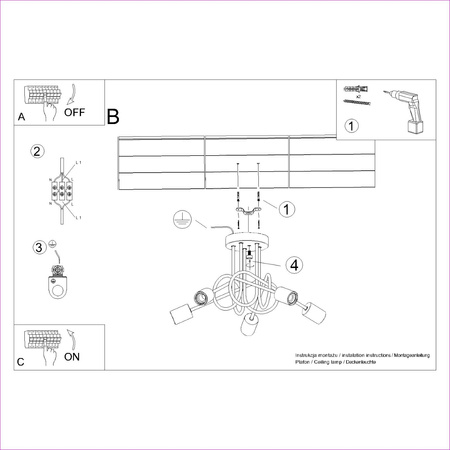 Stropní svítidlo Lustr Spider Pendant 5x E27 Přírodní dřevo White Ember Peach Puff SL.1475 Sollux