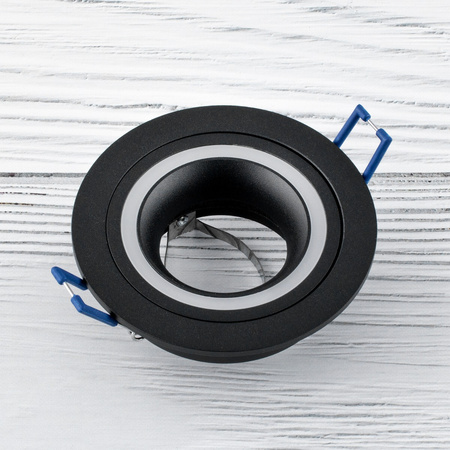 Halogenová Podhledové svítidlo GU10, Stálá Kulatá Černá TRIBUS LUMILED