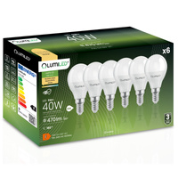 6x Žárovka LED Kulka P45, E14 5W = 40W 470lm 3000K Teplá bílá 180° LUMILED