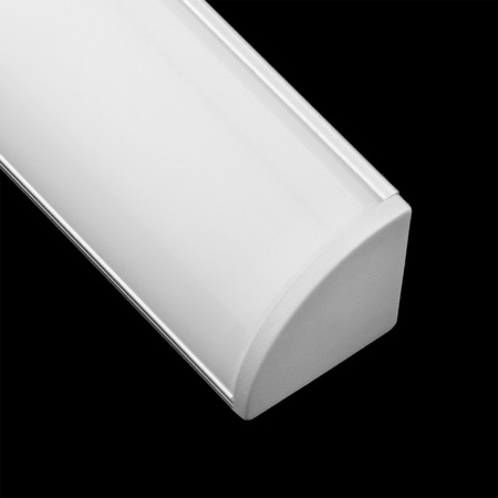 Rohový Hliníkový Profil pro LED KM55, Stříbrný 1m + Mléčná Krytka + Záslepky LUMILED