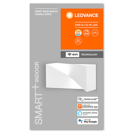 Nástěnné svítidlo SMART+ WIFI Chytré nástěnné svítidlo 23W ORBIS SWAN 30 cmx15 cm BÍLÁ LEDVANCE