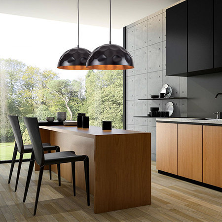 HEMISPHERE 6777 Nowodvorski Černo-zlatá ocelová závěsná lampa E27 ?34 cm Moderní