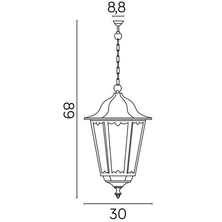 Venkovní závěsná LED zahradní lampa Retro Maxi K 1018/1/BD E27 Su-Ma