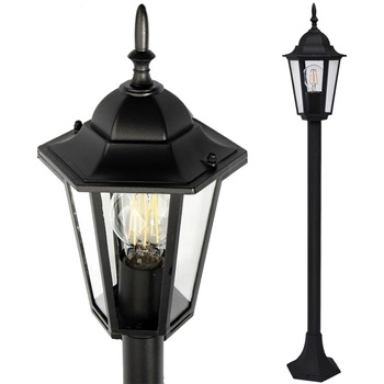 Zahradní lampa stojící venkovní lucerna 1xE27 tyč 96cm grafit